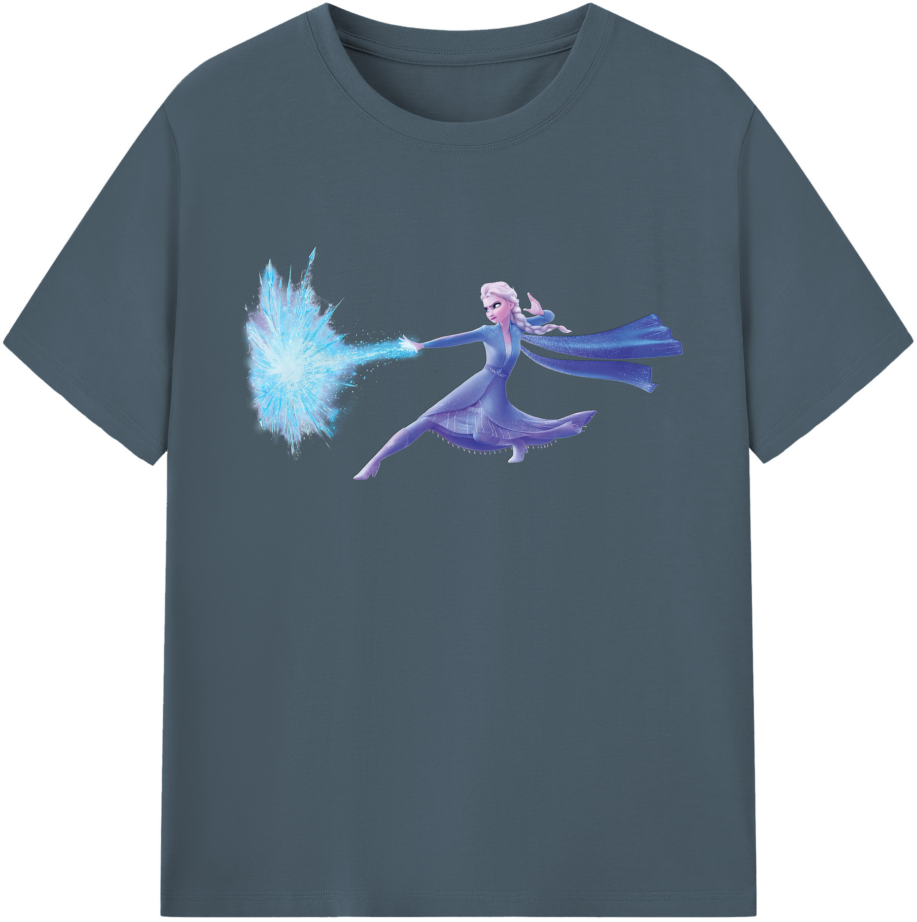 （画像用） アナと雪の女王 アンナ エルサ Frozen Anna Elsa 綿100％半袖Tシャツ（フロントプリント）